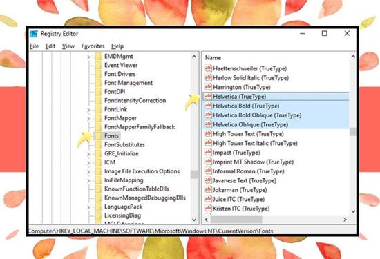 Xóa font chữ bị lỗi