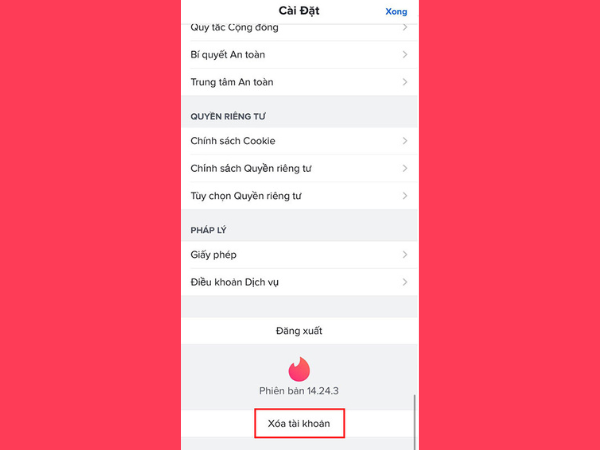 Ẩn tài khoản Tinder bước 3