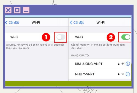 Bật tắt Wifi bước 2