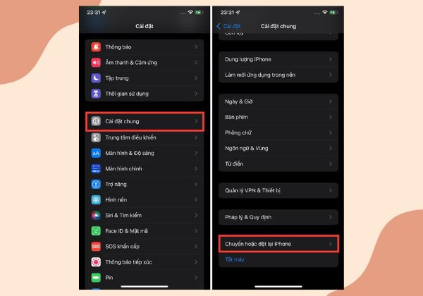 Đặt lại tất cả phần cài đặt của iPhone B1