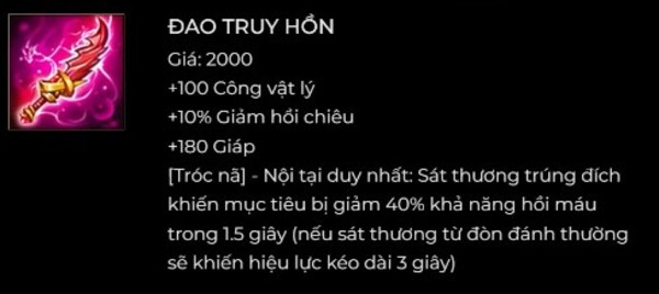 Các trang bị giảm hồi phục