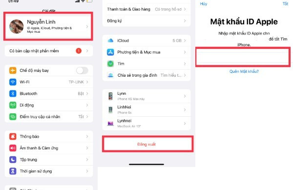 Đăng nhập lại vào Apple ID B2