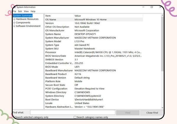 Cách kiểm tra cấu hình Laptop qua lệnh msinfo32 B2