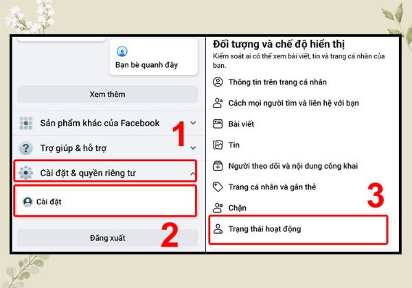 Cách tắt trạng thái online trên facebook B2