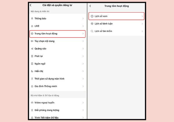 Xem lịch sử TikTok bằng điện thoại B2