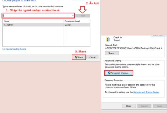 Bước 3-4 share file