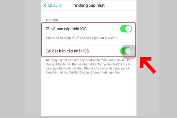 Cập nhật iOS B3