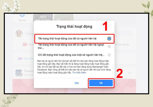 Tắt trạng thái online trên facebook trên máy tính B3