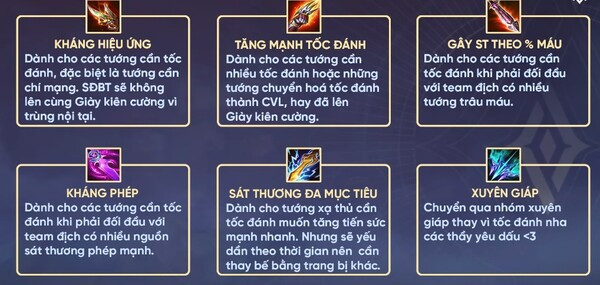 Các trang bị tấn công tăng tốc đánh trong Liên Quân