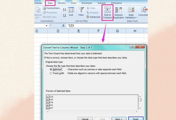 Cách bỏ dấu nháy bằng công cụ Text to Columns Cách bỏ dấu nháy bằng công cụ Text to Columns