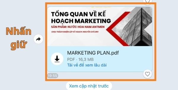 Cách ghim tin nhắn Zalo trên điện thoại bước 1