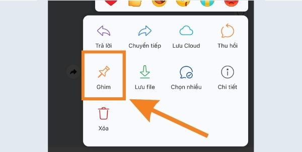 Cách ghim tin nhắn Zalo trên điện thoại bước 2