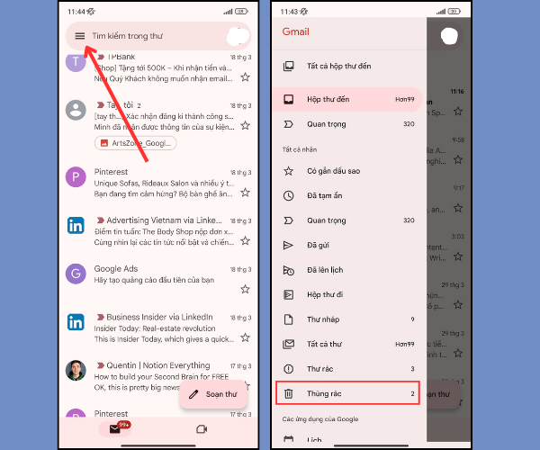 Cách khôi phục file Excel bị xóa trên điện thoại nhưng còn trong Email