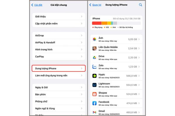 Cách kiểm tra dung lượng iPhone