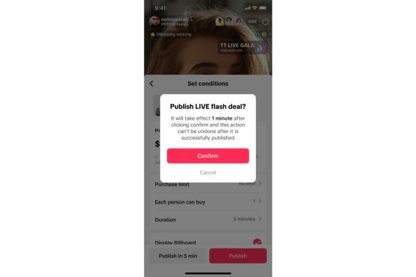 Cách tạo ưu đãi chớp nhoáng Tiktok trong Live 1 phút
