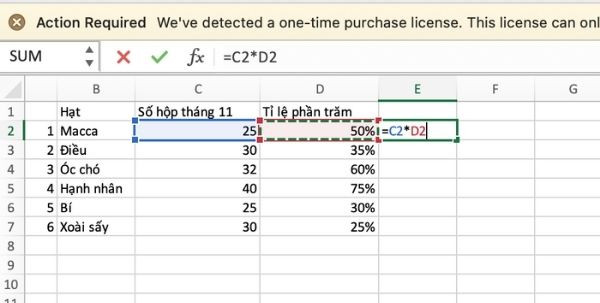 Cách tính giá trị khi biết tỷ lệ phần trăm bước 1