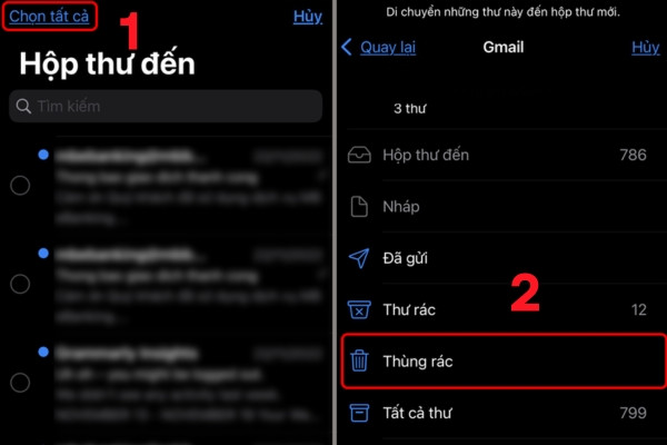 cách tối ưu hóa dung lượng iPhone: Xóa mail
