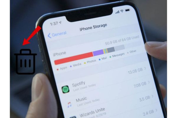 cách xóa dữ liệu hệ thống trên iPhone