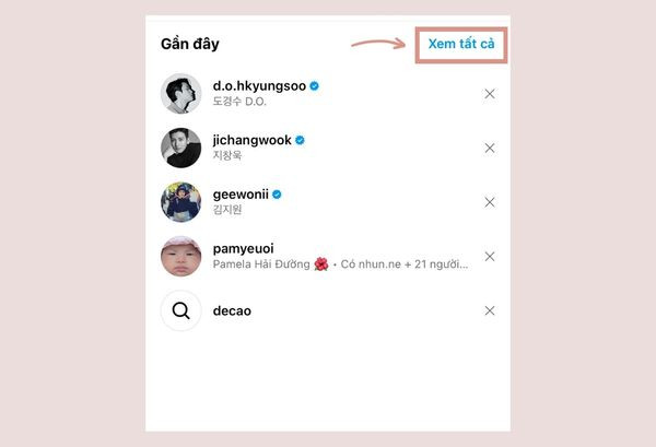  Cách xóa gợi ý tìm kiếm trên Instagram trên điện thoại bước 4