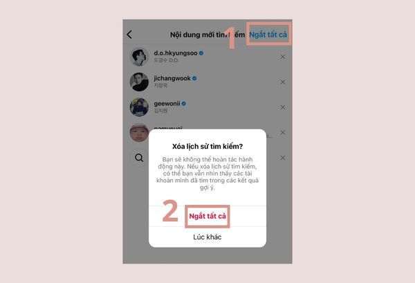  Cách xóa gợi ý tìm kiếm trên Instagram trên điện thoại bước 5