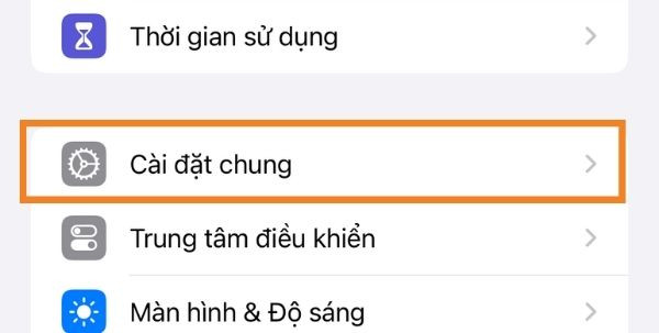 Cài đặt lại điện thoại bước 1