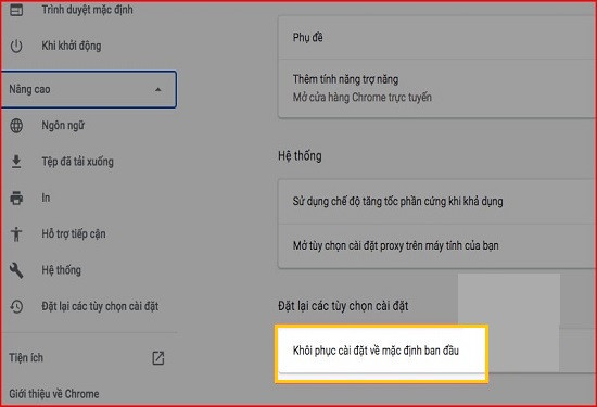 Cài đặt lại Google Chrome&nbsp;