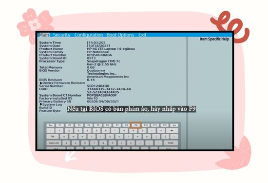 Cài đặt lại phần mặc định của BIOS B2