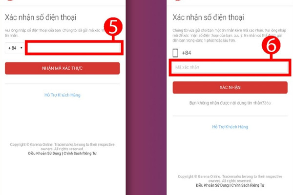 Chia sẻ cách đổi mật khẩu Garena Liên Quân không cần số điện thoại bước 4