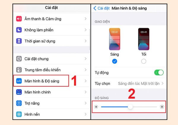 Di chuyển thanh trượt với ánh sáng phù hợp Di chuyển thanh trượt với ánh sáng phù hợp