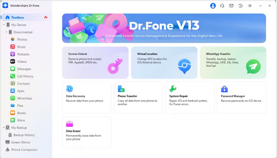 Đổi vị trí GPS trên iPhone với Dr.Fone - Virtual Location bước 1