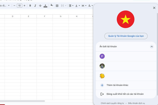 Sử dụng tài khoản khác