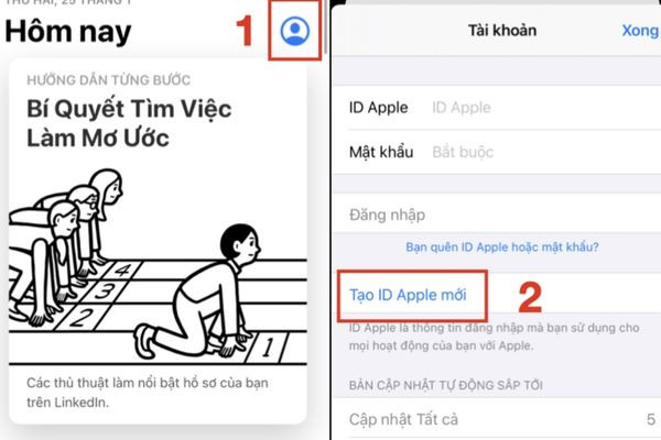Hướng dẫn cách tạo ID Apple trên iPhone, iPad bước 1 Hướng dẫn cách tạo ID Apple trên iPhone, iPad bước 1
