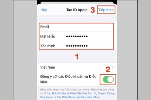 Hướng dẫn cách tạo ID Apple trên iPhone, iPad bước 2 Hướng dẫn cách tạo ID Apple trên iPhone, iPad bước 2
