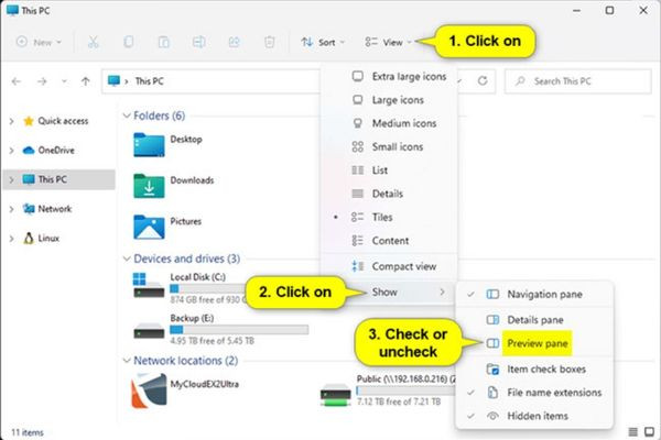 Hướng dẫn cách xem trước ảnh trong folder Win 11