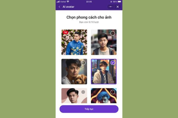 Hướng dẫn tạo ảnh AI từ ảnh thật bằng ứng dụng Zalo bước 6