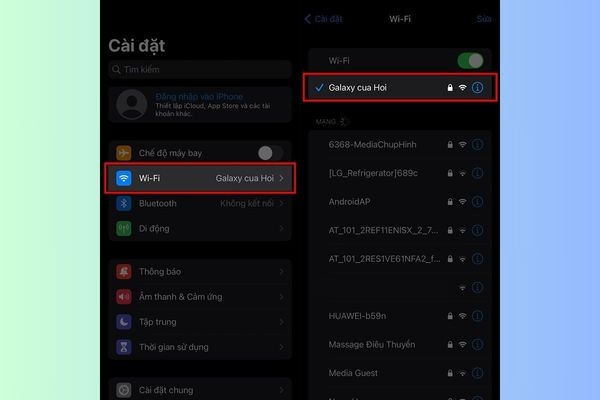 Hướng dẫn xem mật khẩu mạng Wi-Fi đã kết nối bước 1