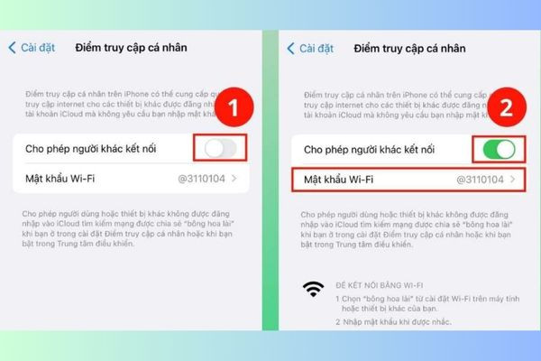 Hướng dẫn xem mật khẩu Wi-Fi bằng điểm truy cập cá nhân bước 2