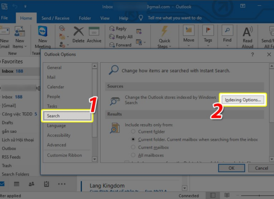 Indexing Options bước 3