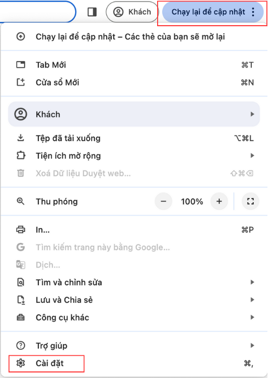 Nguyên nhân Google Chrome bị mất thanh tìm kiếm bước 1