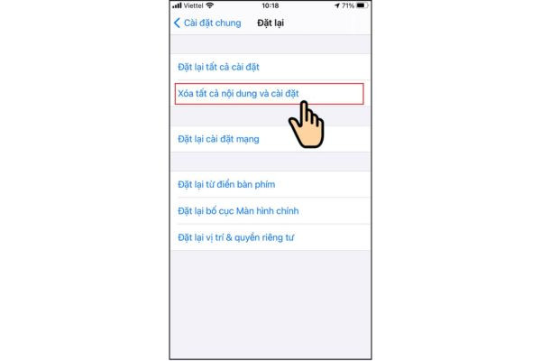 Khôi phục phần cài đặt gốc cho iPhone bước 2-2