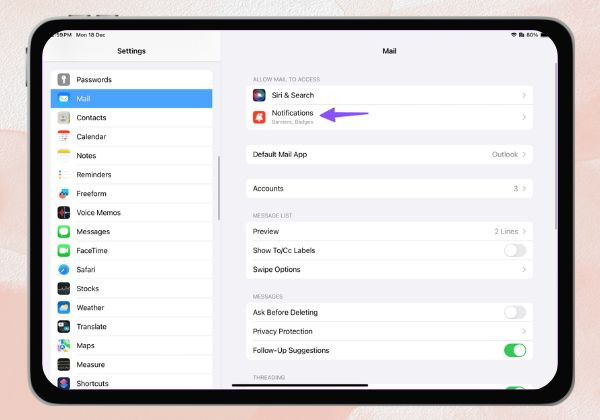 Kiểm tra thông báo mail bước 2
