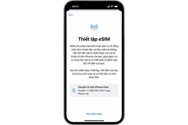 Kiểm tra và bật lại eSIM trên thiết bị