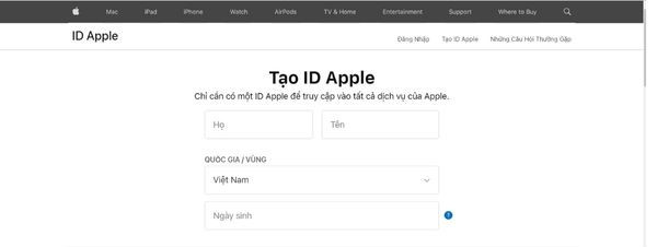 Tạo ID Apple trên Windows bước 2 Tạo ID Apple trên Windows bước 2