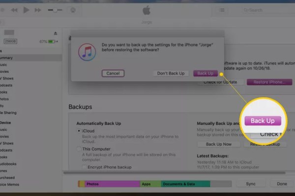 phục hồi máy bằng iTunes bước 3 phục hồi máy bằng iTunes bước 3