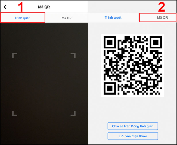 Quét mã QR trực tiếp trên ứng dụng Facebook bước 2-2 Quét mã QR trực tiếp trên ứng dụng Facebook bước 2-2