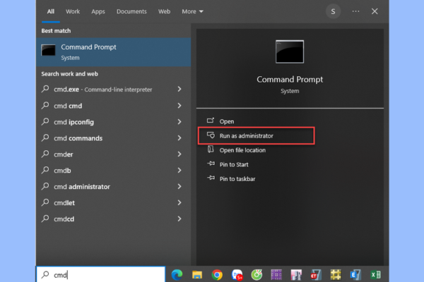 Sử dụng Command Prompt bước 1