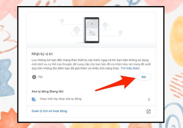 Kiểm tra lại lịch sử vị trí Google B2