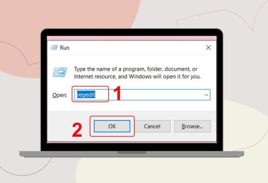 Sử dụng phần mềm Regedit bước 1