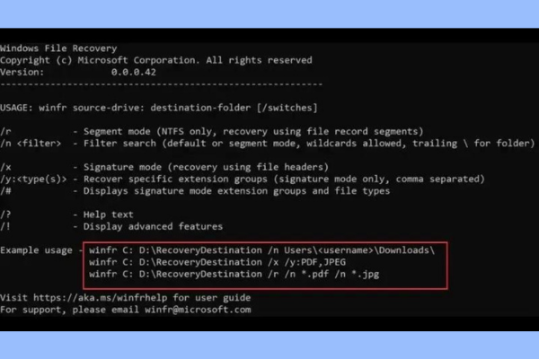 Sử dụng Windows File Recovery bước 2