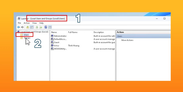 Tạo và cấp quyền admin cho user Win 11 bằng Computer Management bước 2